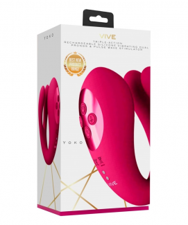 VIVE049PNK Вибромассажер Yoko тройного действие с функцией пульсации (розовый)