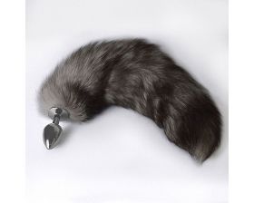 8027 - Плуг анальный хром с хвостом, d 33 мм., дл. 40 см