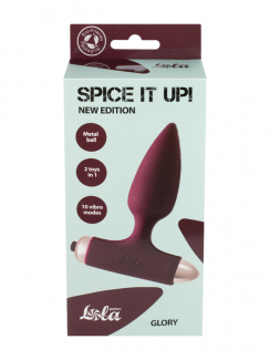 8015-03 Анальная пробка с вибрацией Spice it up New Edition Glory Wine red