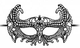 OU319BLK-OU321BLK Кружевная маска ручной работы на глаза Queen Black Lace Mask OU319BLK-OU321BLK Кружевная маска ручной работы на глаза Queen Black Lace Mask