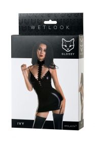 955029-S ПЛАТЬЕ С ЧОКЕРОМ GLOSSY IVY ИЗ МАТЕРИАЛА WETLOOK, ЧЕРНОЕ, S 955029-S ПЛАТЬЕ С ЧОКЕРОМ GLOSSY IVY ИЗ МАТЕРИАЛА WETLOOK, ЧЕРНОЕ, S