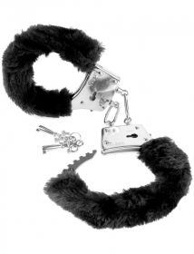 2N108P-BK Наручники металические с мехом черные Love Cuffs 2N108P-BK Наручники металические с мехом черные Love Cuffs