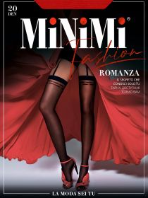 Черные чулки с сердечками под пояс MiNiMi Romanza 20 DEN Nero S/M Черные чулки с сердечками под пояс MiNiMi Romanza 20 DEN Nero S/M