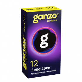 0701-086 ПРЕЗЕРВАТИВЫ GANZO LONG LOVE № 12 BLACK EDITION (пролонгирующие с анестетиком)