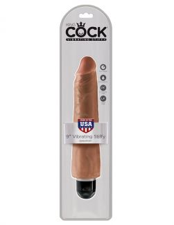 PD5524-22 Вибромассажер реалистик загорелый King Cock 9 Vibrating Stiffy Tan