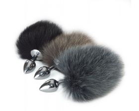 P-8065 Анальная пробка с хвостиком "Зайка", песец